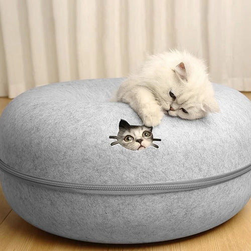 Donut kattbädd &amp; kattunnel